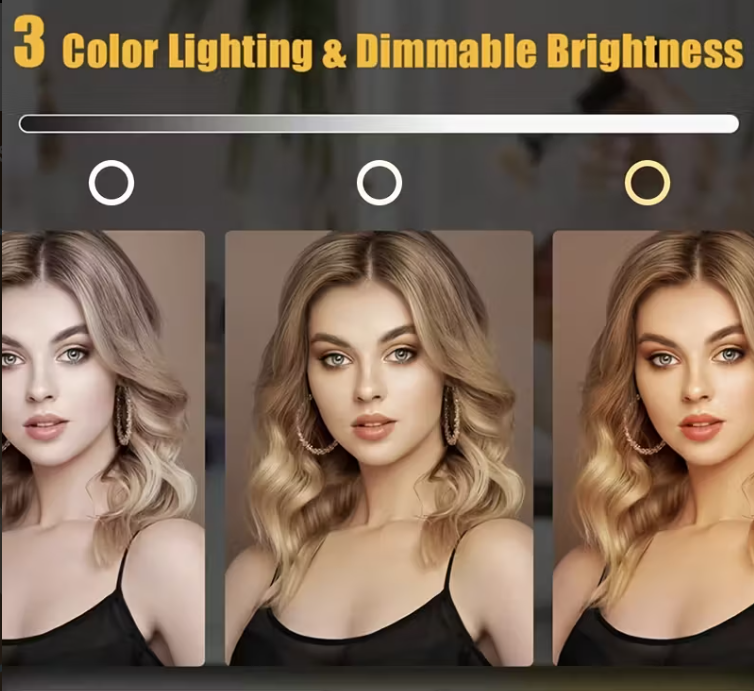 Studio Glow Vanity Mirror – 3-Mode Touch LED Light