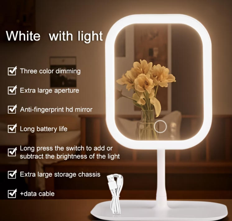 Studio Glow Vanity Mirror – 3-Mode Touch LED Light